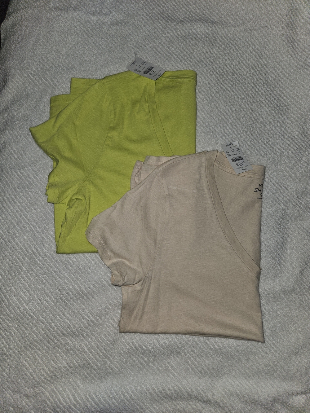 J. Crew Short Sleeve Tees in Lime and Pale Pink Bundle